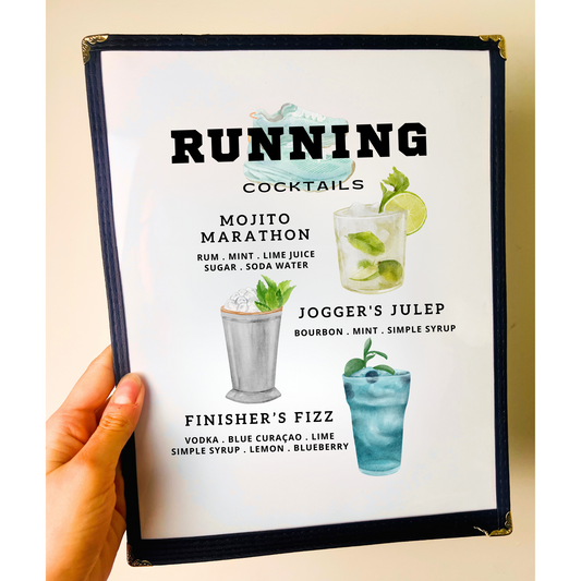 Runner Cocktails Restaurant Menu Print
