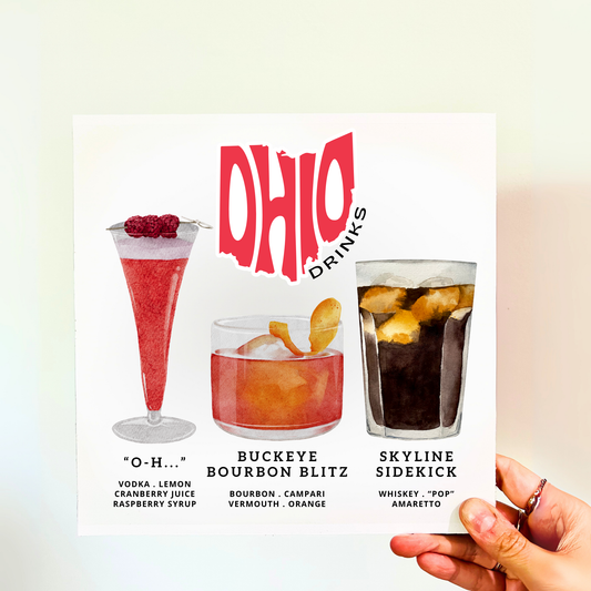 Ohio Cocktails Wood Print
