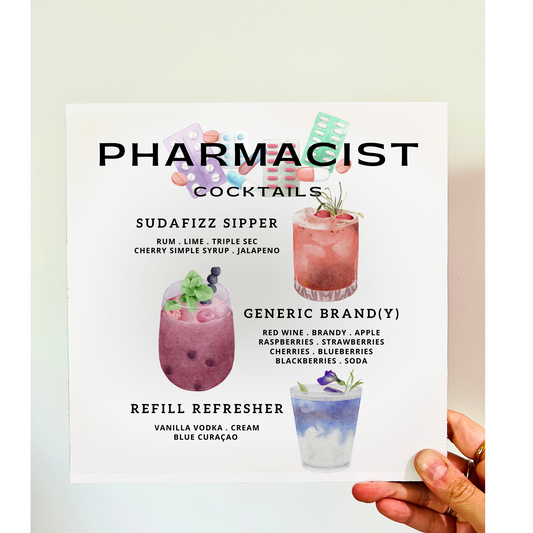 Pharmacist Cocktails Wood Print