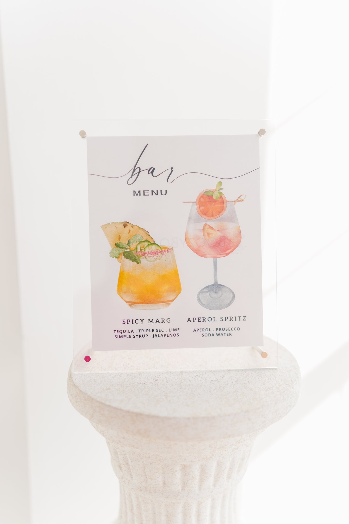 Acrylic Menus | 8x10