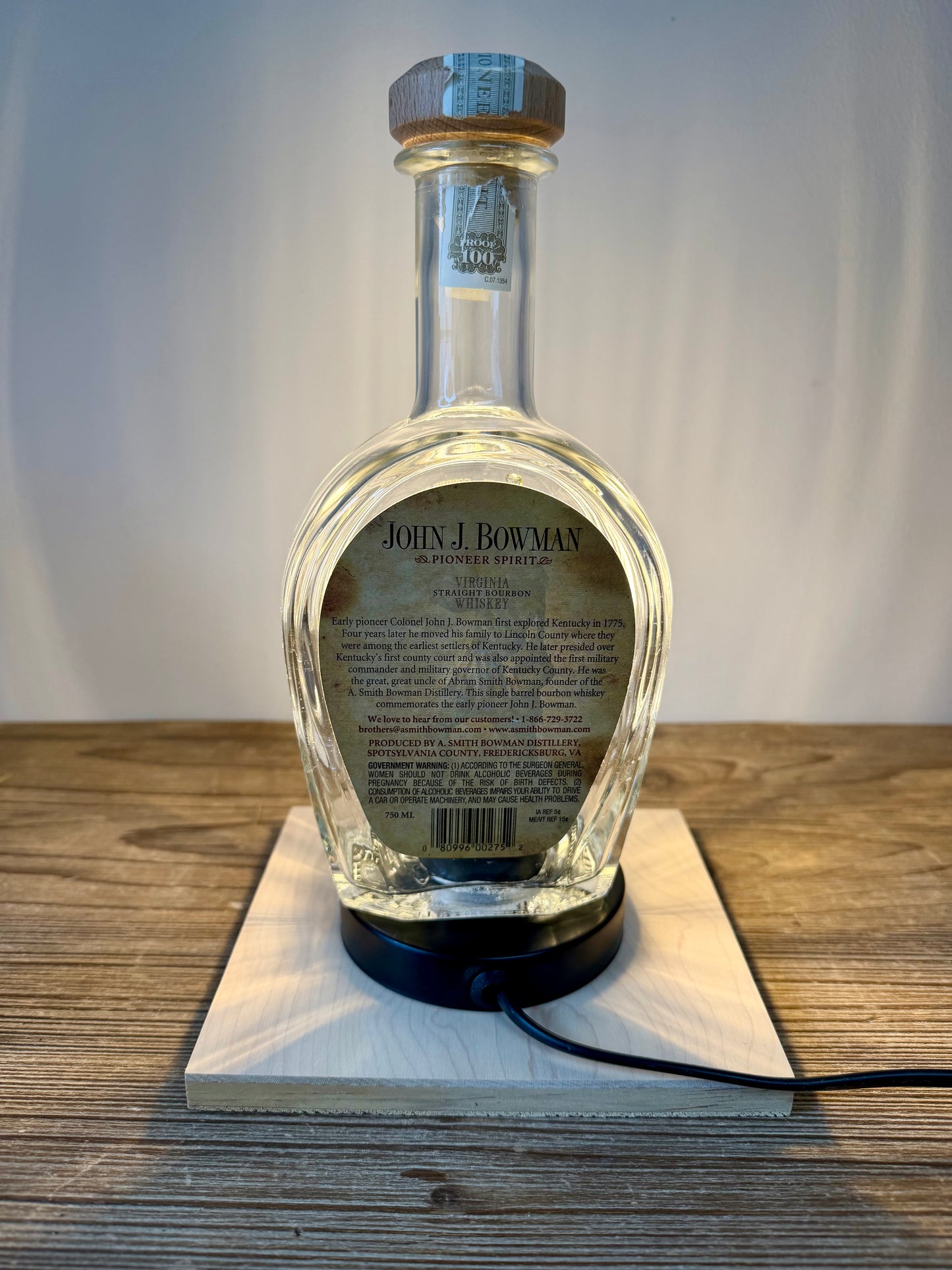 John Bowman Bottle Lamp