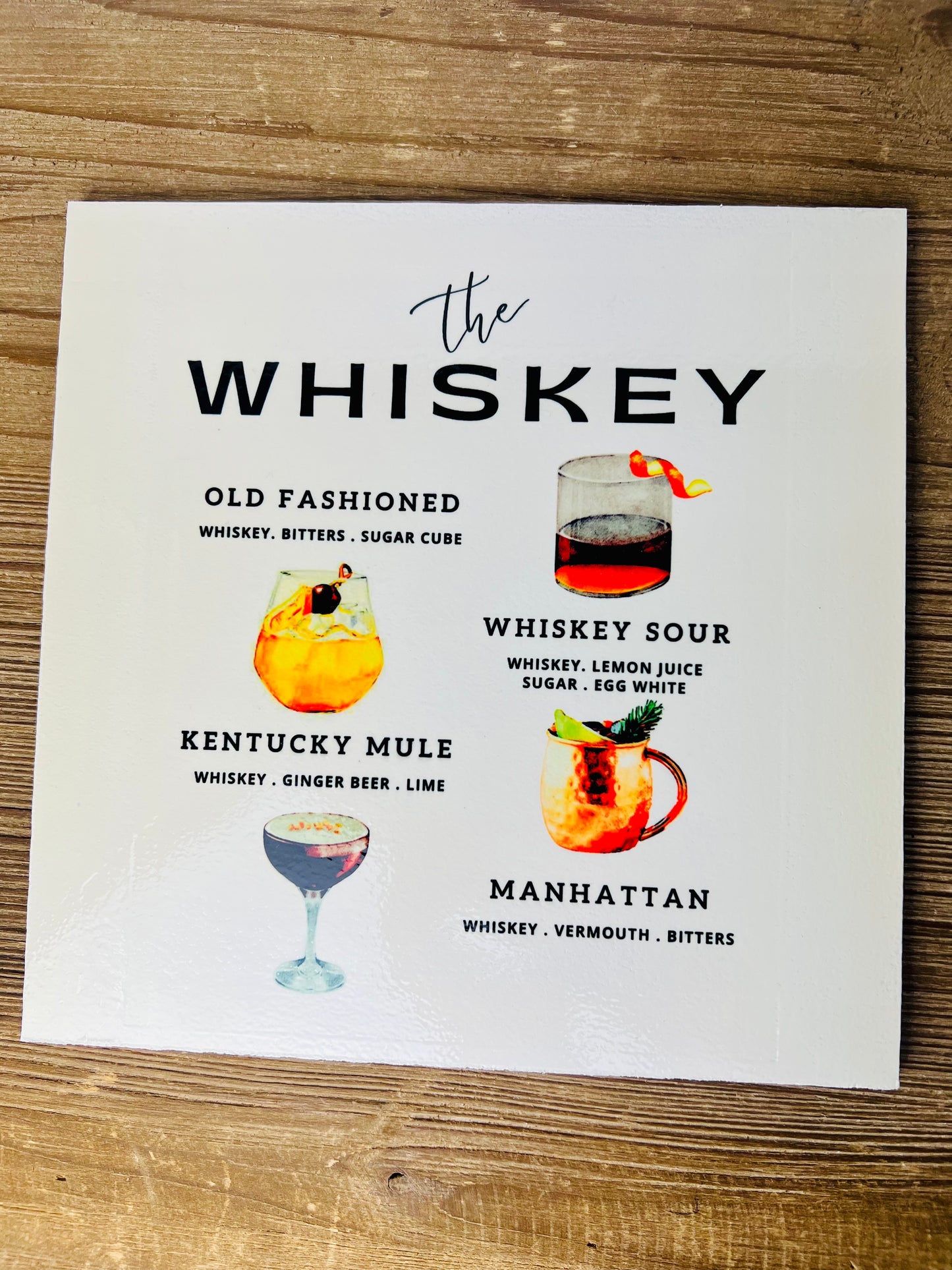 Whiskey Cocktails Wood Print
