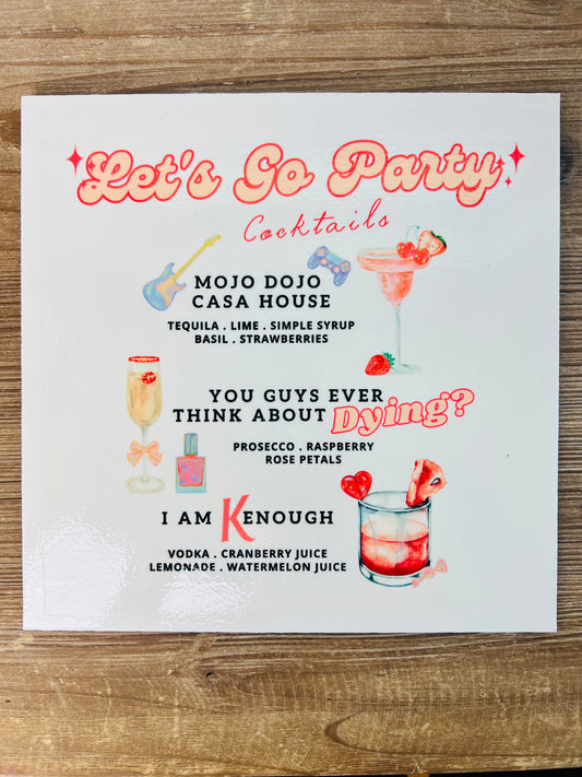 Barbie Inspired Cocktails Wood Print