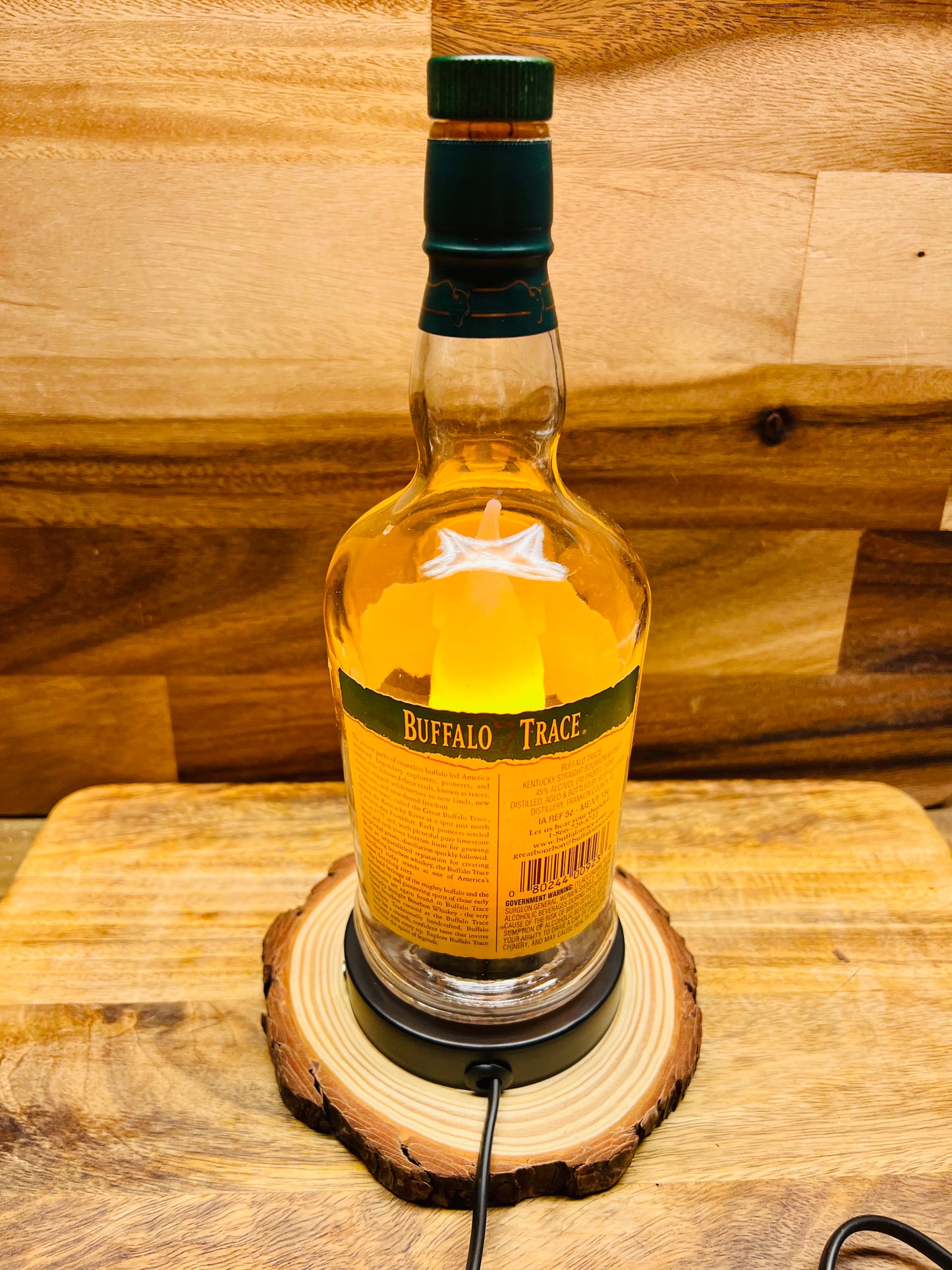 Buffalo Trace Bourbon Bottle Lamp (label scratch)