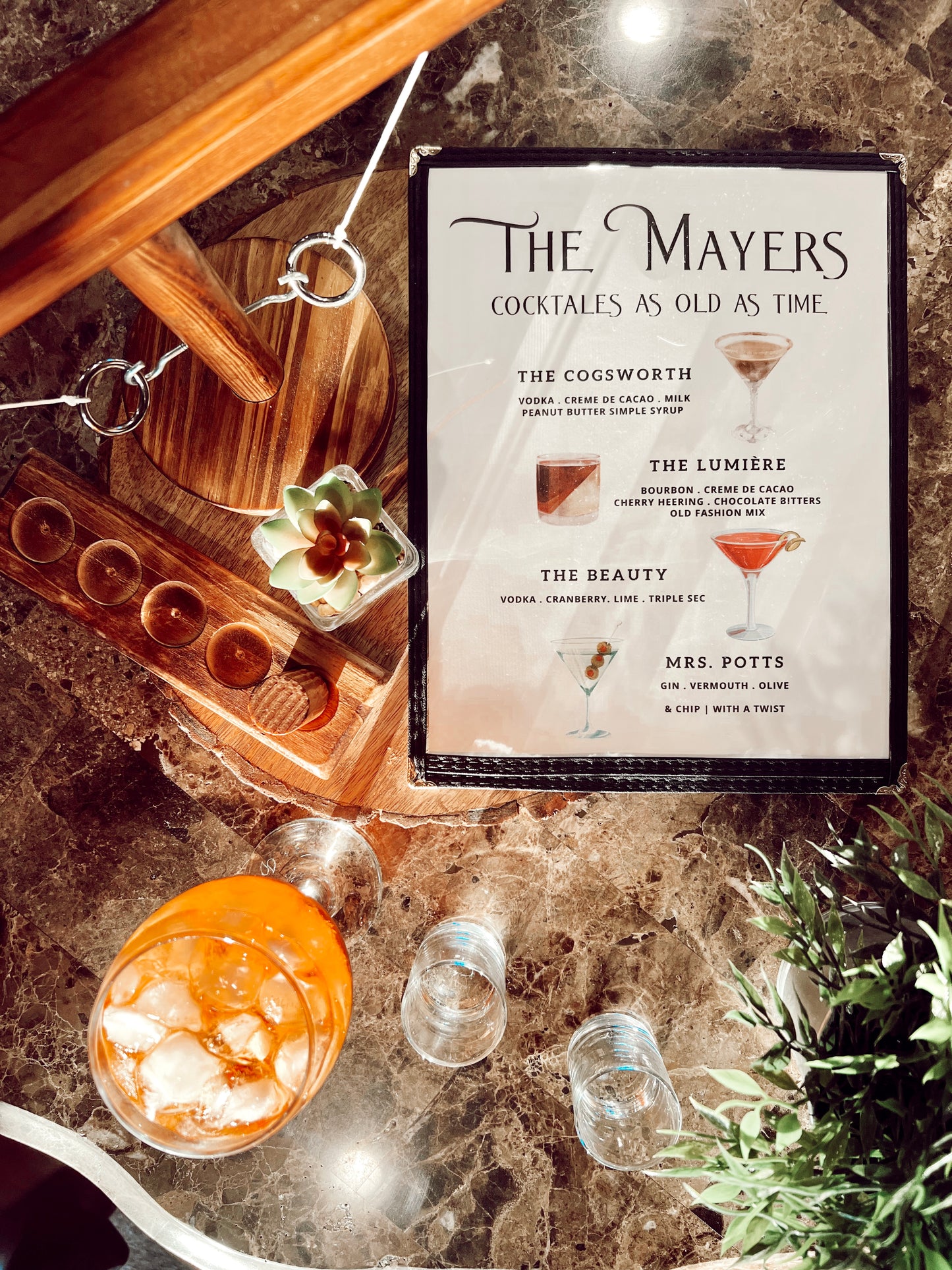 Custom Cocktails Restaurant Menu Print
