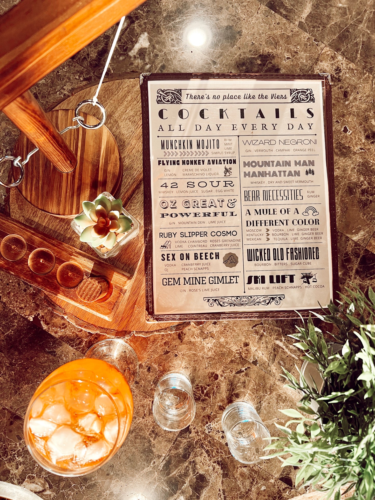 Custom Cocktails Restaurant Menu Print