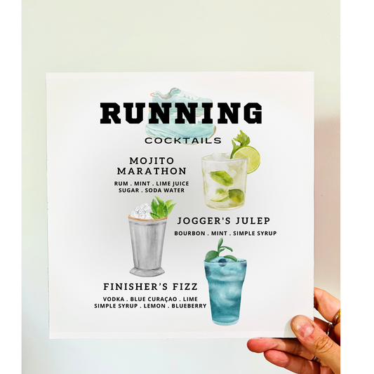 Runner Cocktails Wood Print