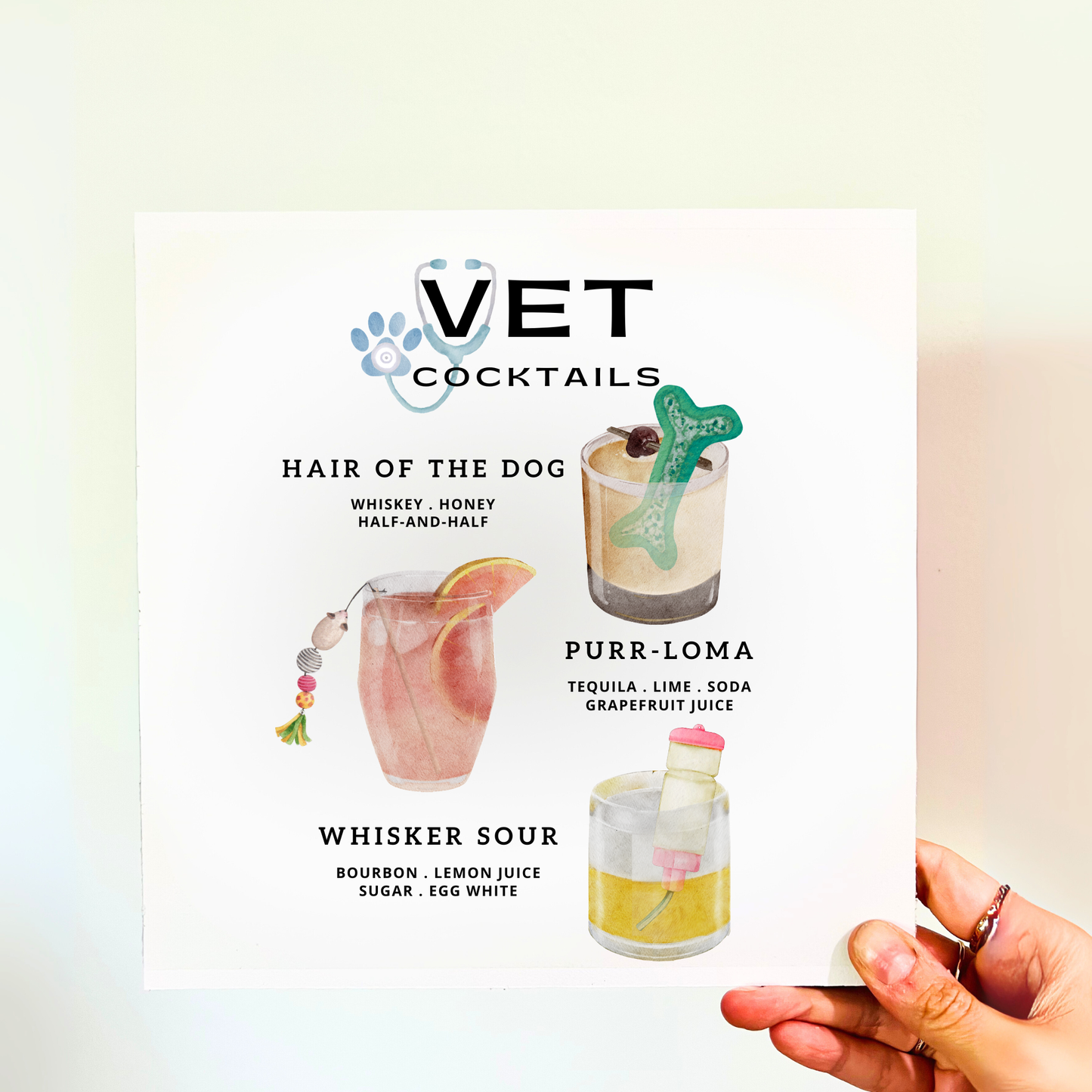 Vet Cocktails Wood Print