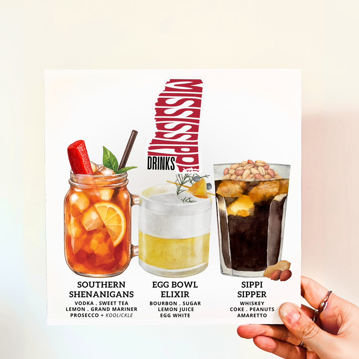 Mississippi Cocktails Wood Print