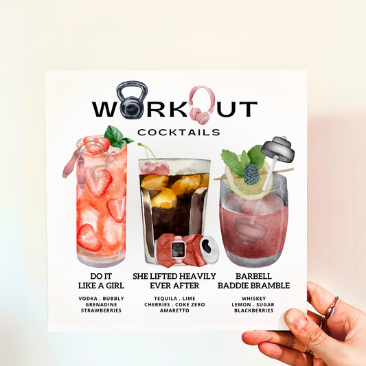 Gym/Working Out (Feminine) Cocktails Wood Print
