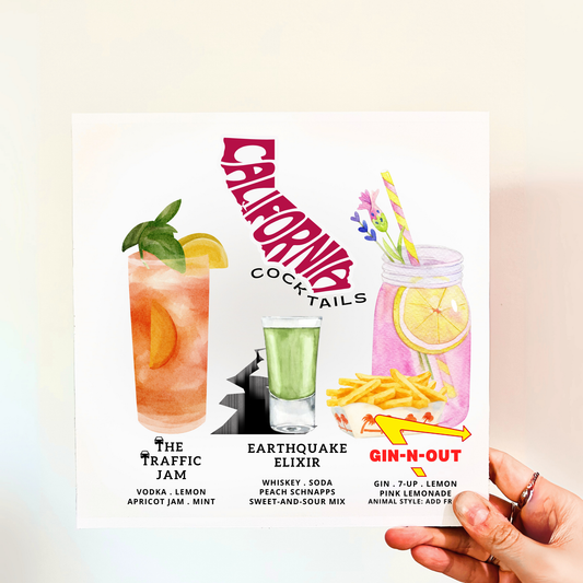 California Cocktails Wood Print