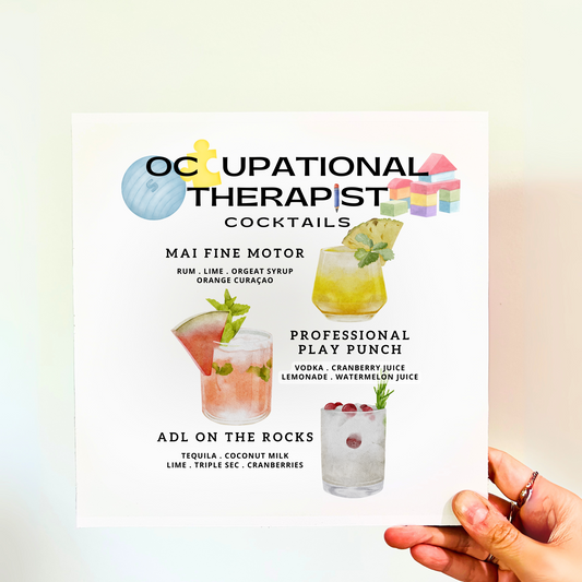 Occupational Therapist Cocktails Wood Print