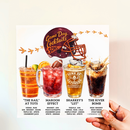 Sons of Saturday Cocktails Wood Print