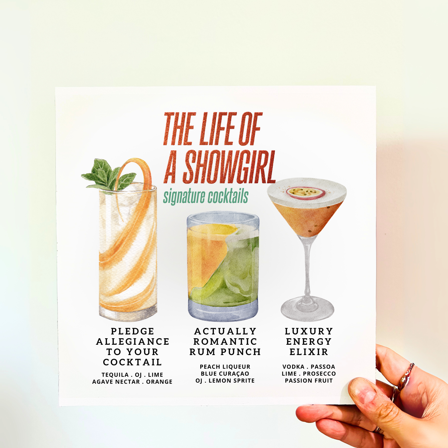 Swiftie Eras | Life of a Showgirl Cocktails Wood Print