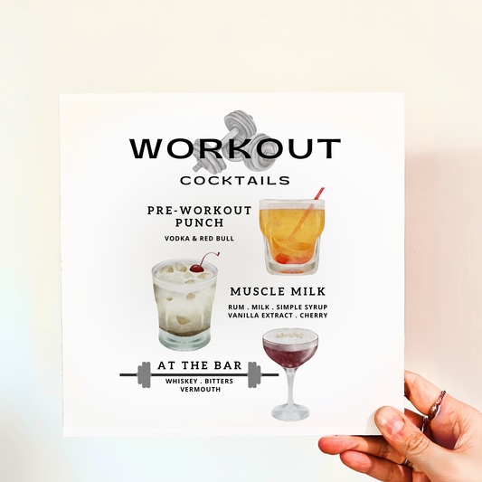 Gym/Working Out (Masculine) Cocktails Wood Print
