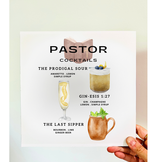 Pastor Cocktails Wood Print