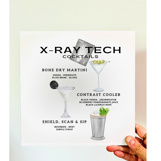 X-Ray Tech Cocktails Wood Print