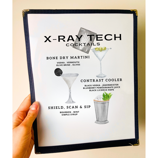 X-Ray Tech Cocktails Restaurant Menu Print