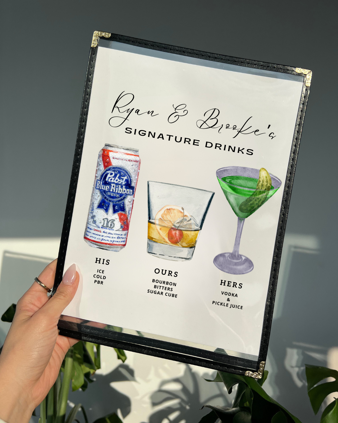 Custom Cocktails Restaurant Menu Print