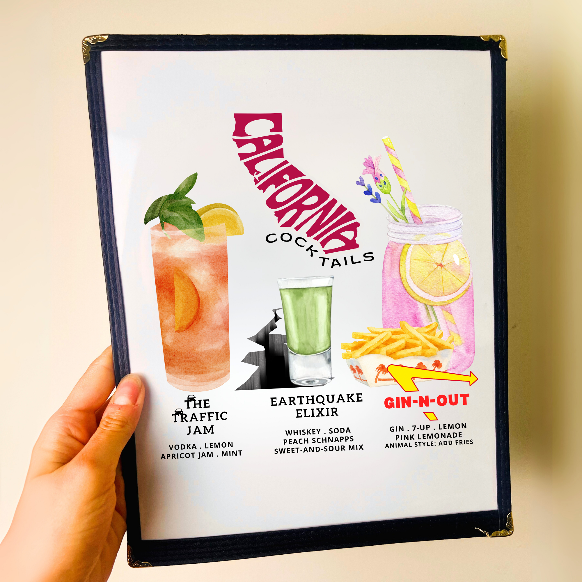 California Cocktails Restaurant Menu Print – Boozy Boards by Morgan
