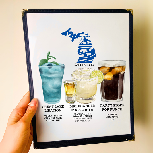 Michigan Cocktails Restaurant Menu Print