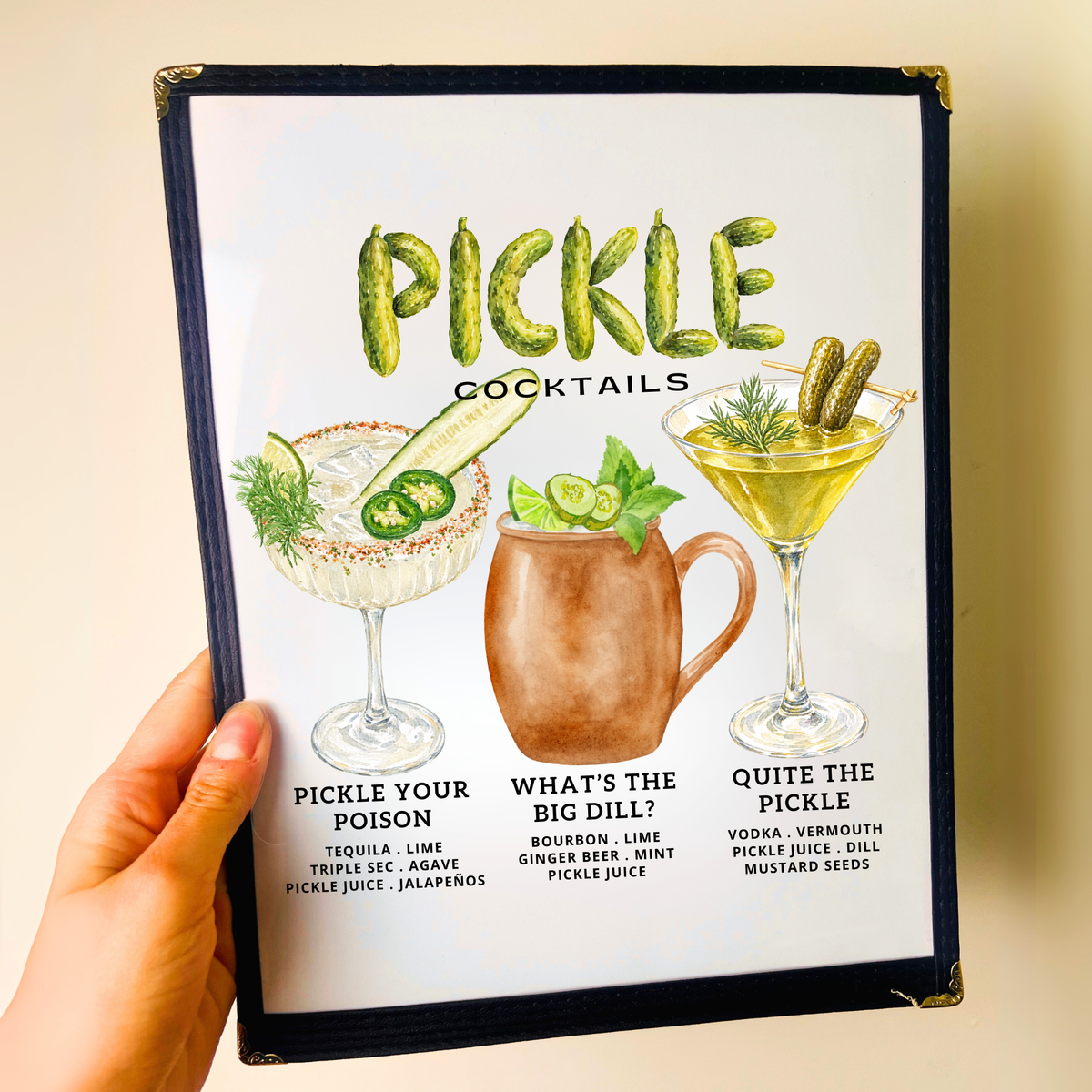 Pickles Restaurant Menu Print