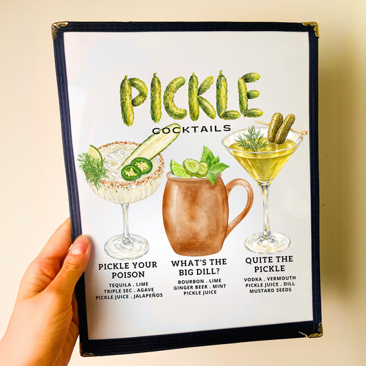 Pickles Restaurant Menu Print
