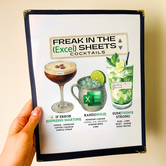 Excel Expert Cocktails Restaurant Menu Print