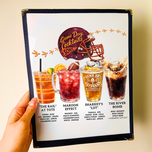 Sons of Saturday Cocktails Restaurant Menu Print