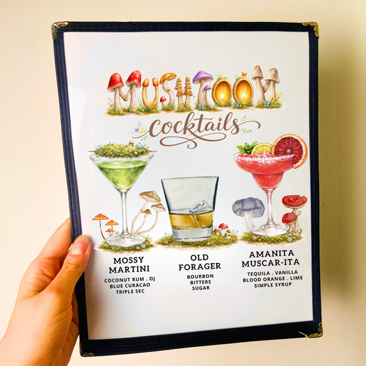Mushroom Cocktails Restaurant Menu Print