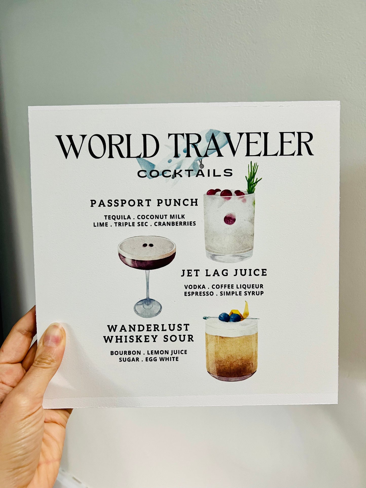 Travel Lover Cocktails Wood Print