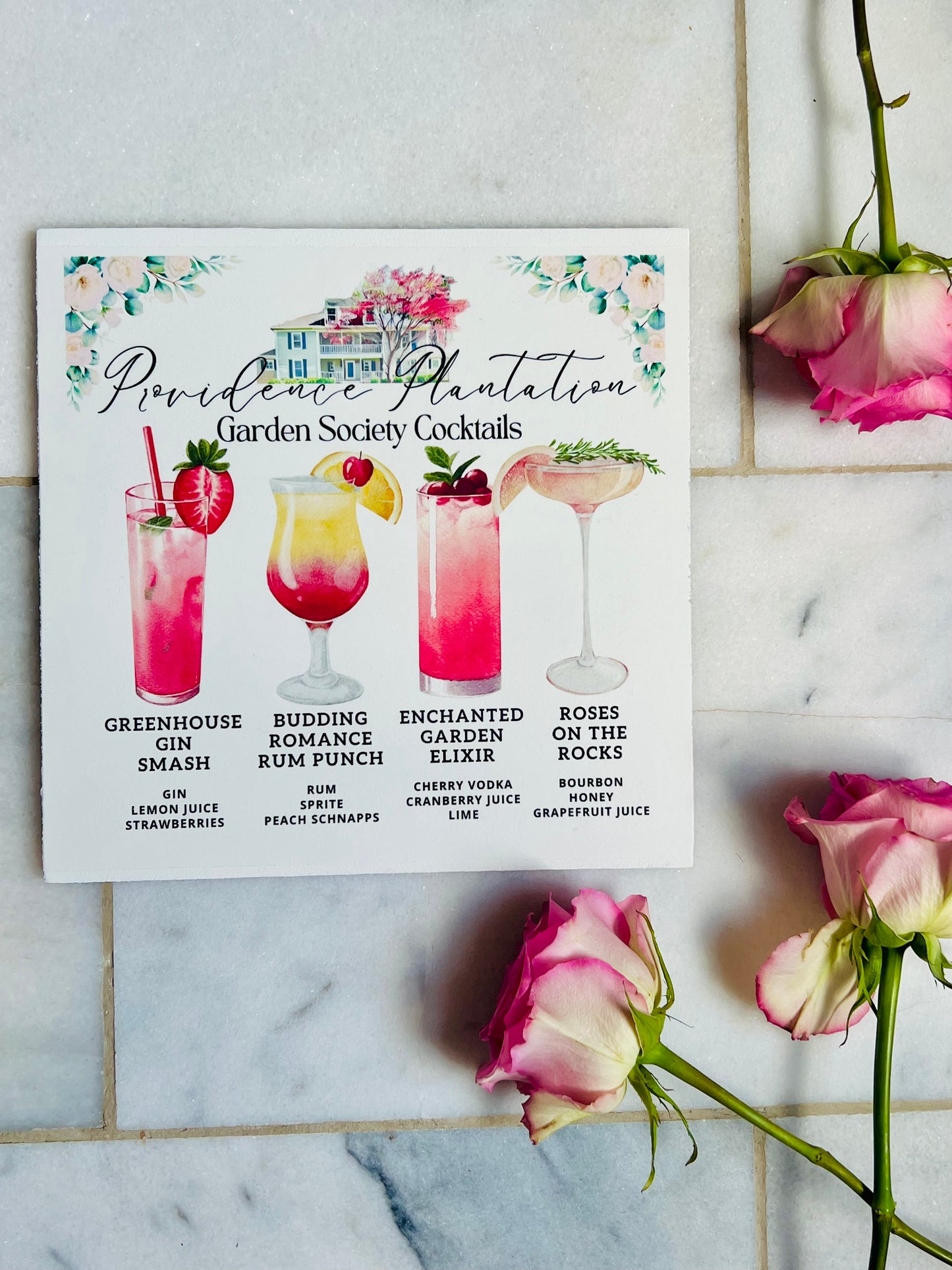 Custom Boozy Menu Wood Print
