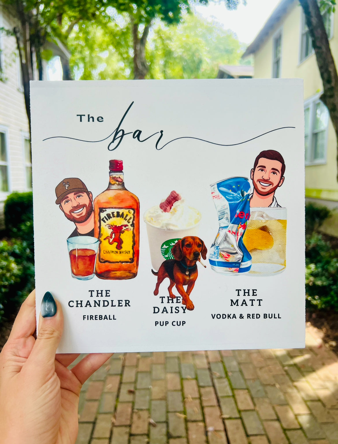 Custom Boozy Menu Wood Print