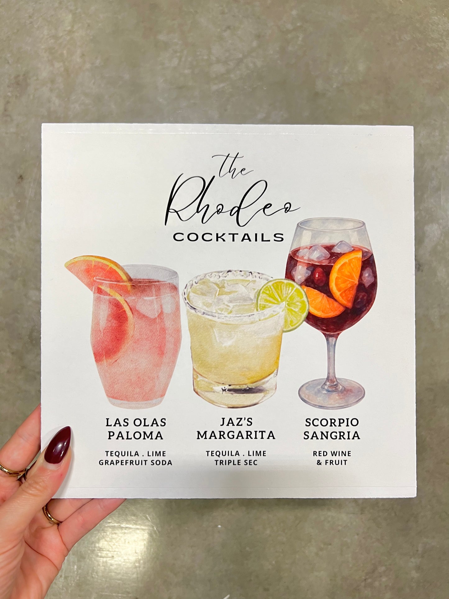 Custom Boozy Menu Wood Print
