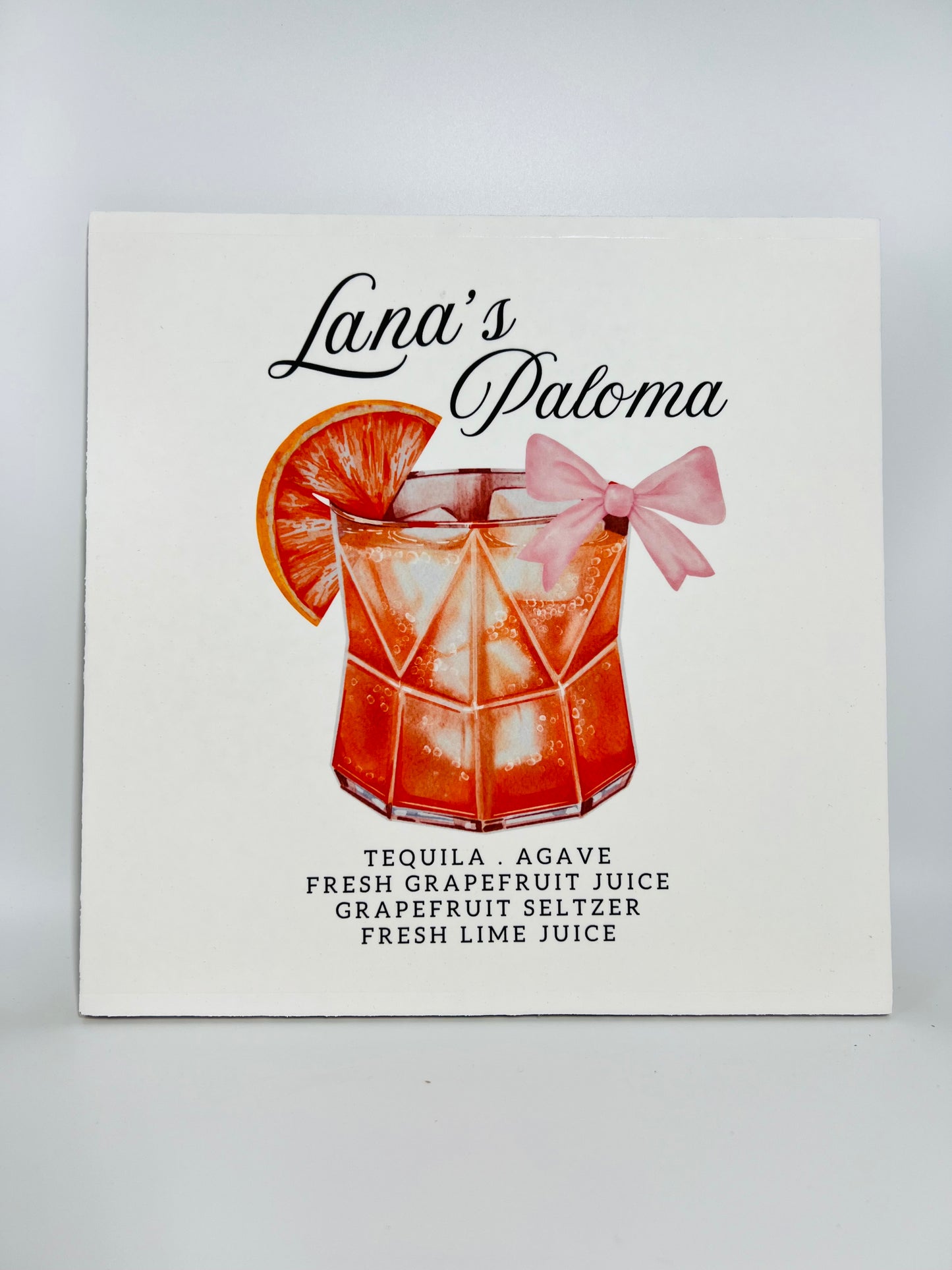 Custom Boozy Menu Wood Print