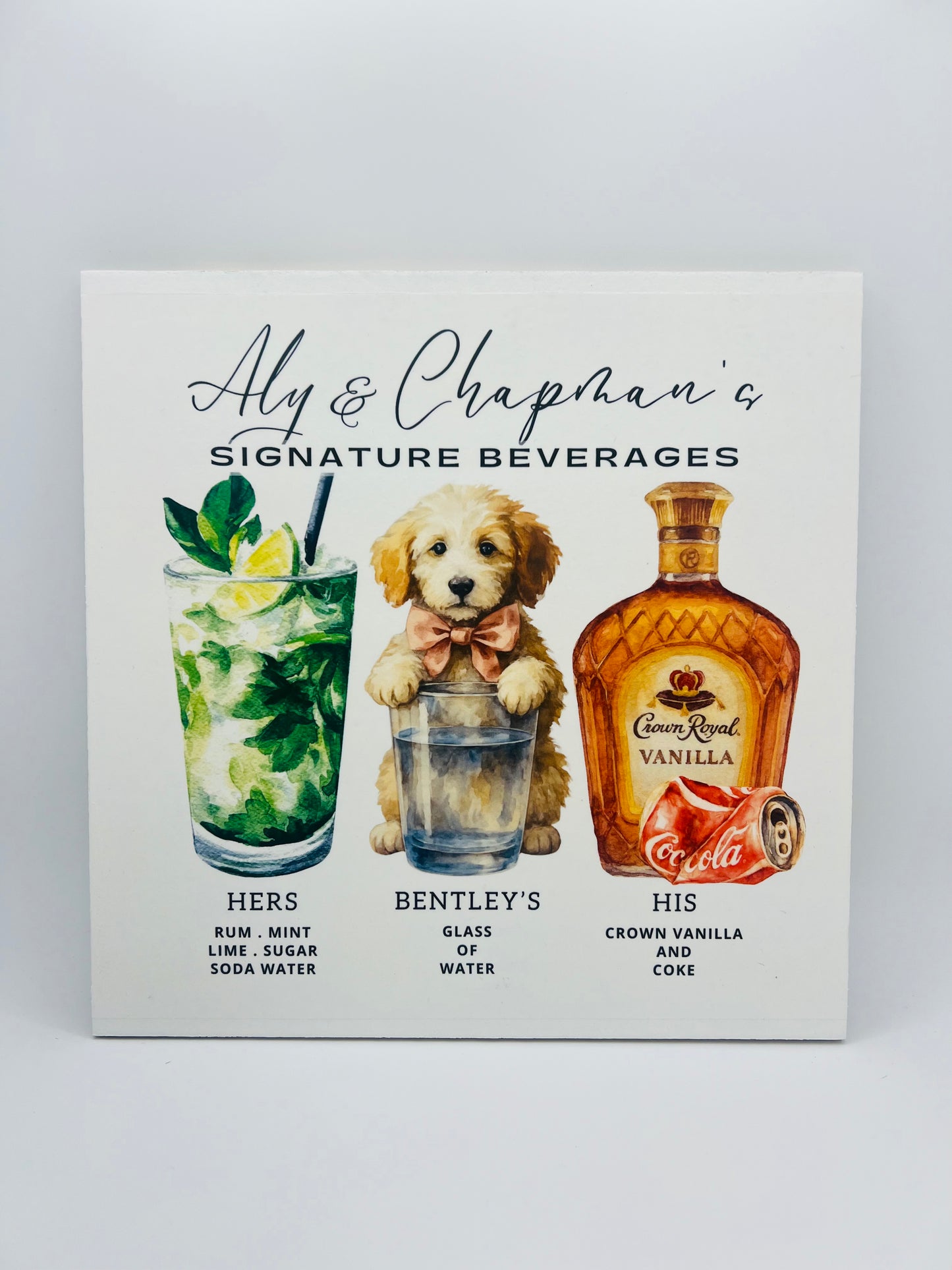 Custom Boozy Menu Wood Print