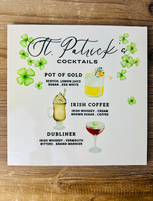 St. Patrick's Cocktails Wood Print
