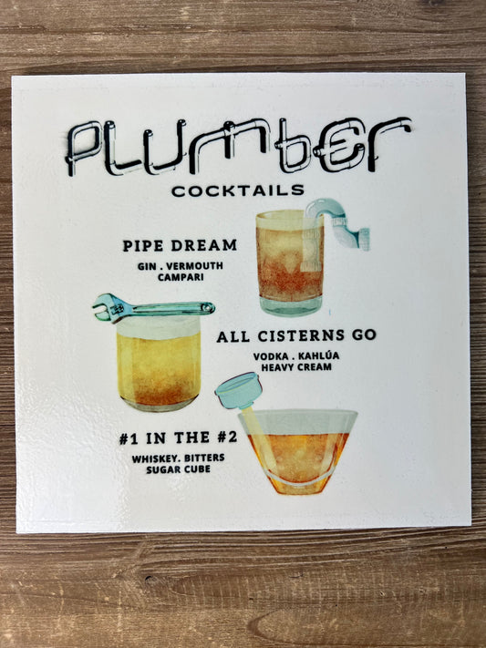 Plumber Cocktails Wood Print