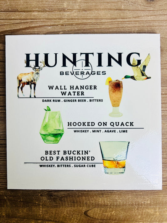 Hunting Cocktails Wood Print