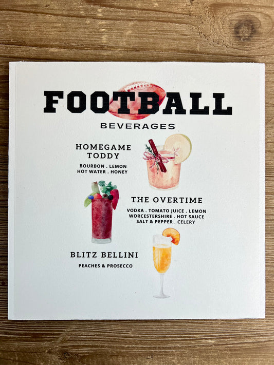 Football Cocktails Wood Print