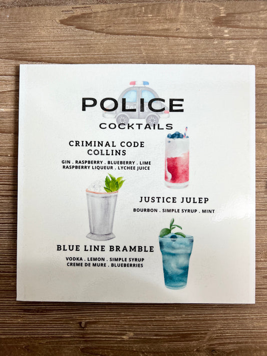 Police Cocktails Wood Print