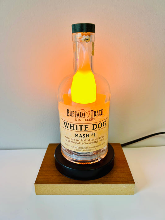 White Dog Bottle Lamp