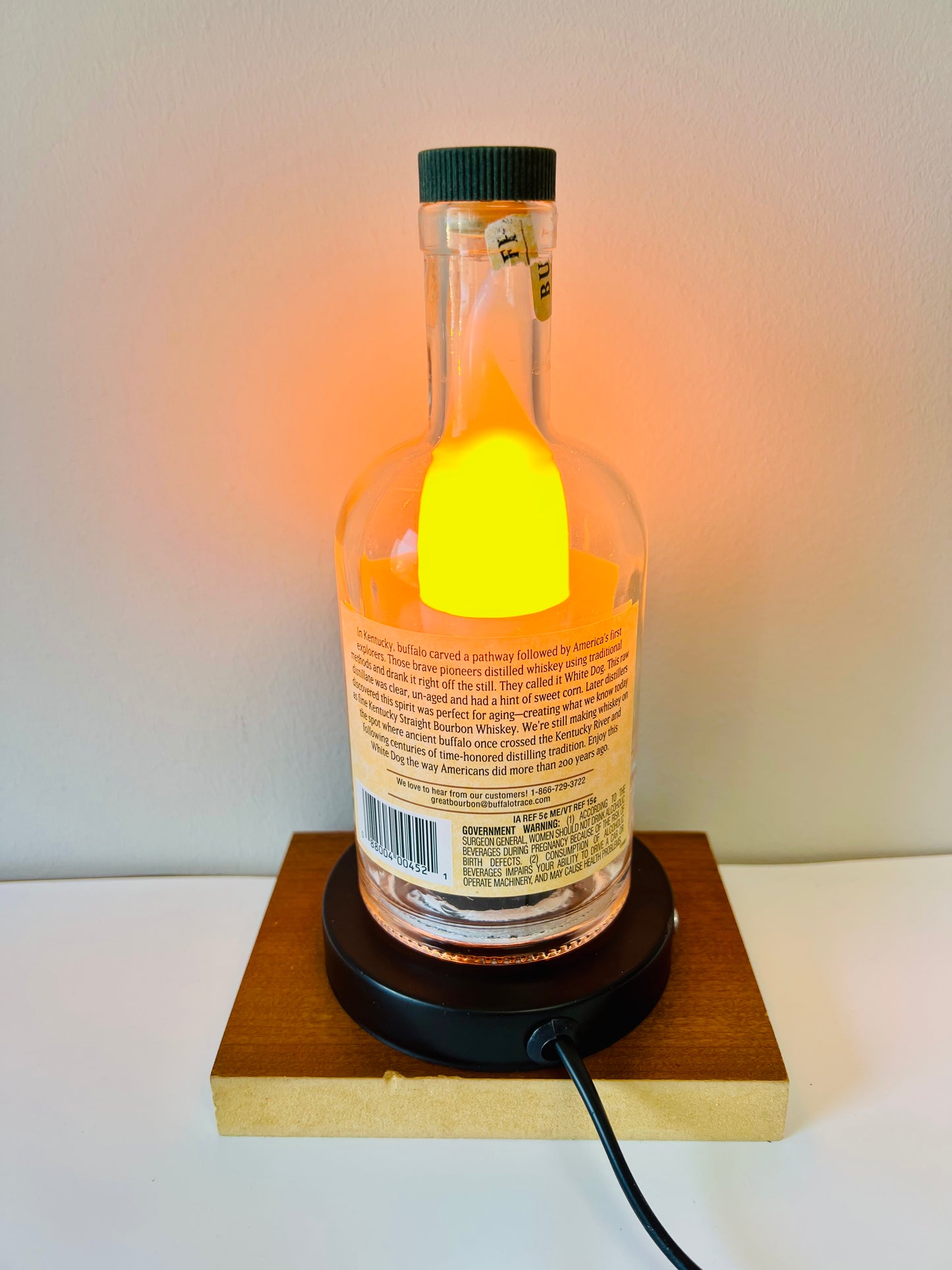 White Dog Bottle Lamp