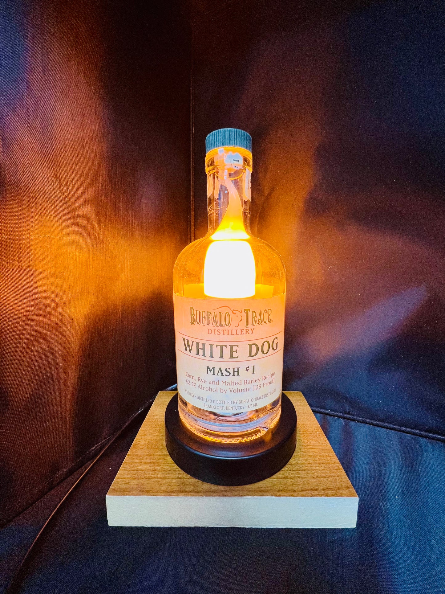 White Dog Bottle Lamp