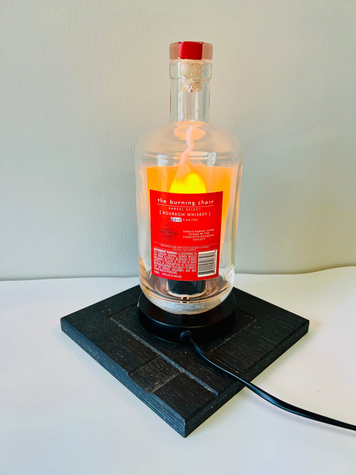 Burning Chair Bottle Lamp