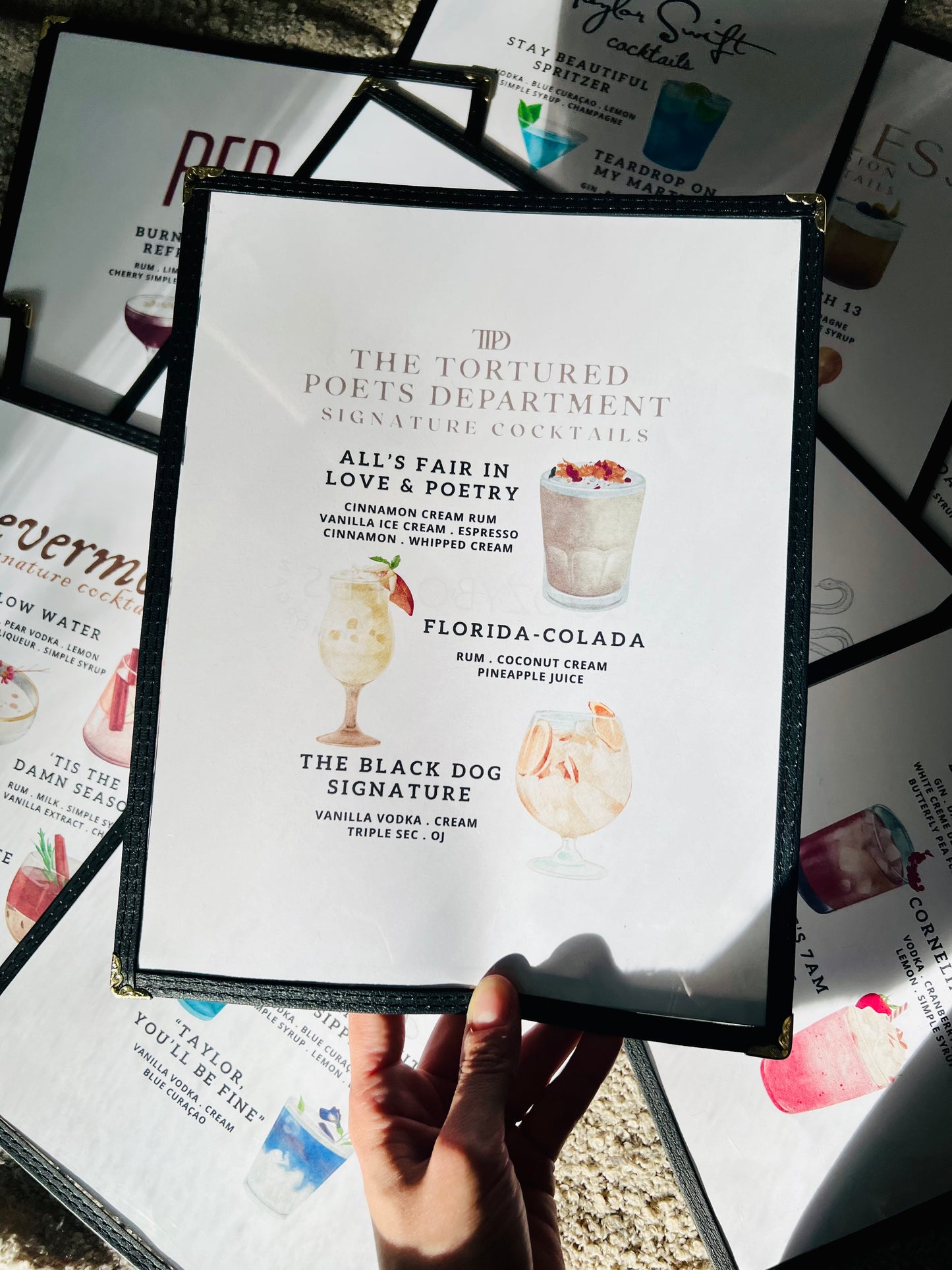 Swiftie Eras | TTPD Cocktails Restaurant Menu Print