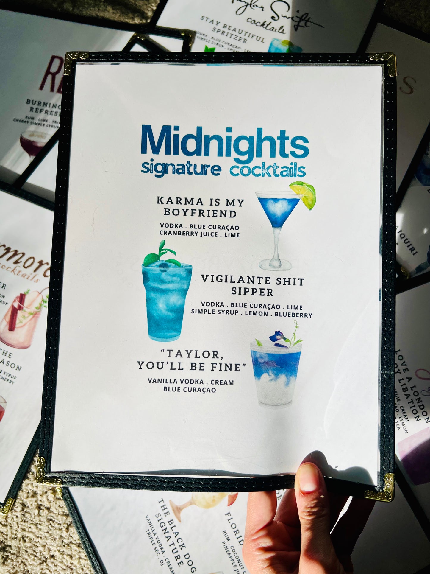 Swiftie Eras | Midnights Cocktails Restaurant Menu Print