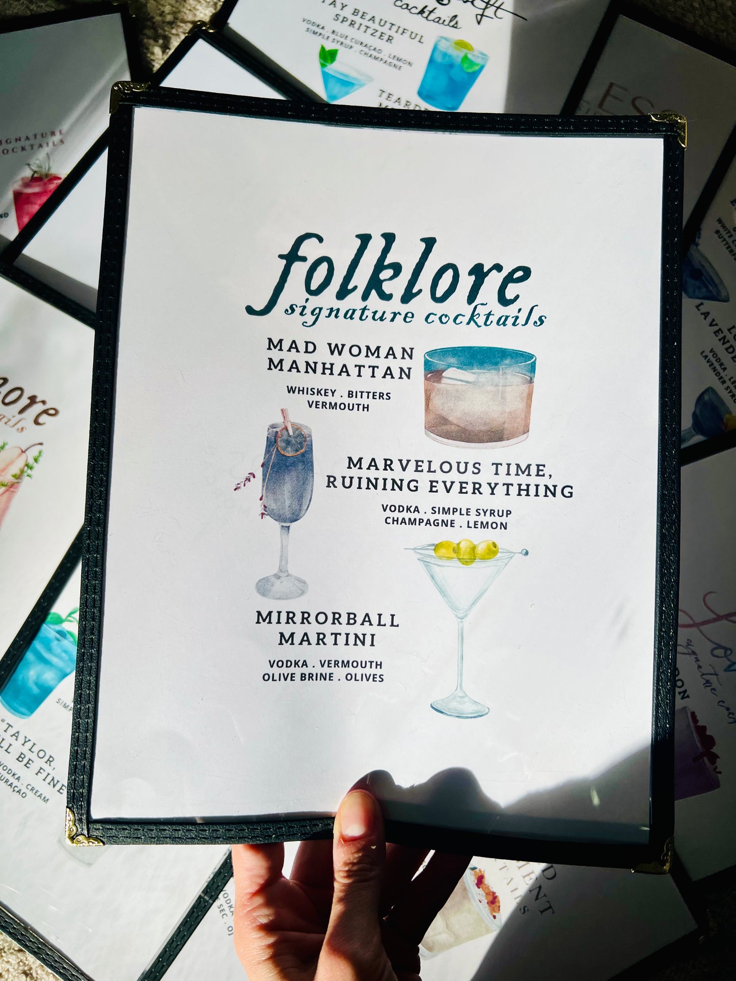 Swiftie Eras | Folklore Cocktails Restaurant Menu Print