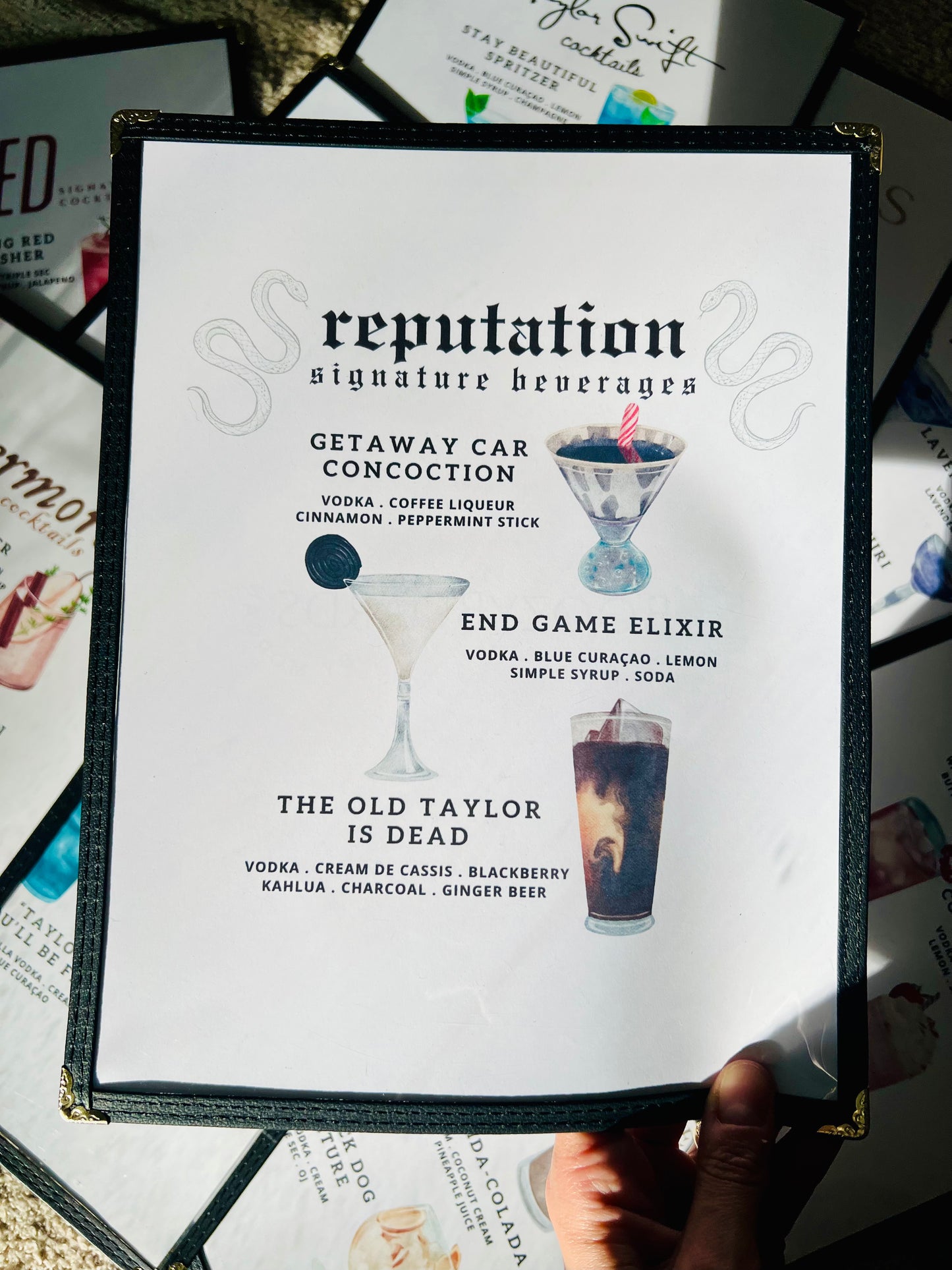 Swiftie Eras | Reputation Cocktails Restaurant Menu Print