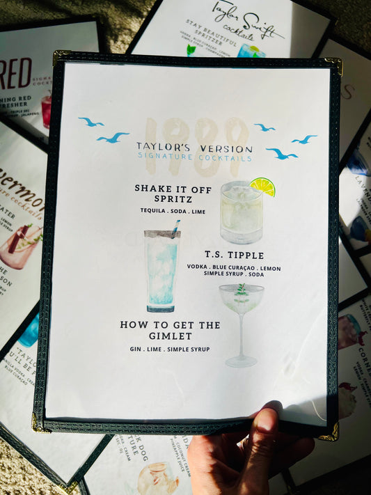 Swiftie Eras | 1989 Cocktails Restaurant Menu Print